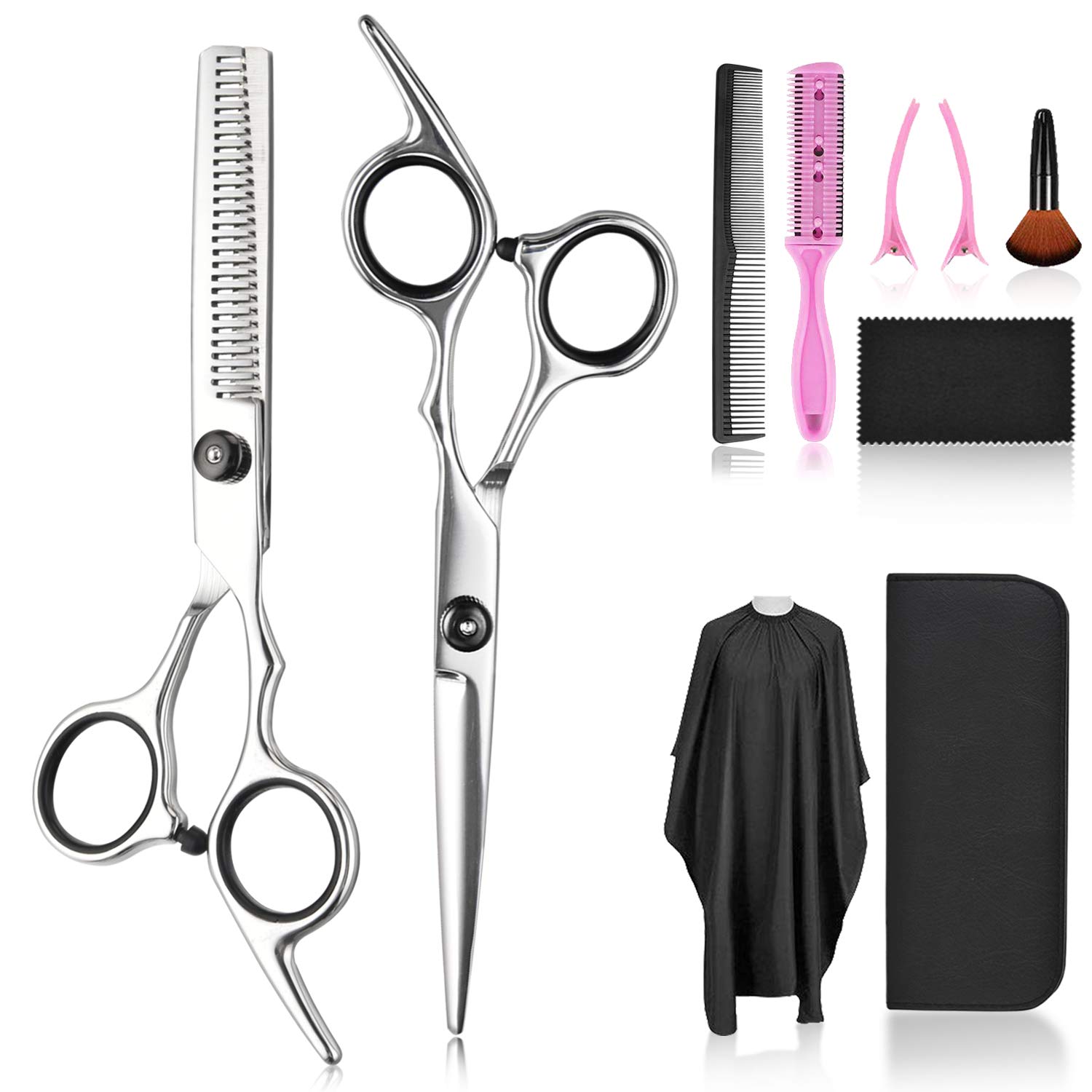 Amazon.co.jp: ヘアカット はさみ セット ブラック 散髪ハサミ すき